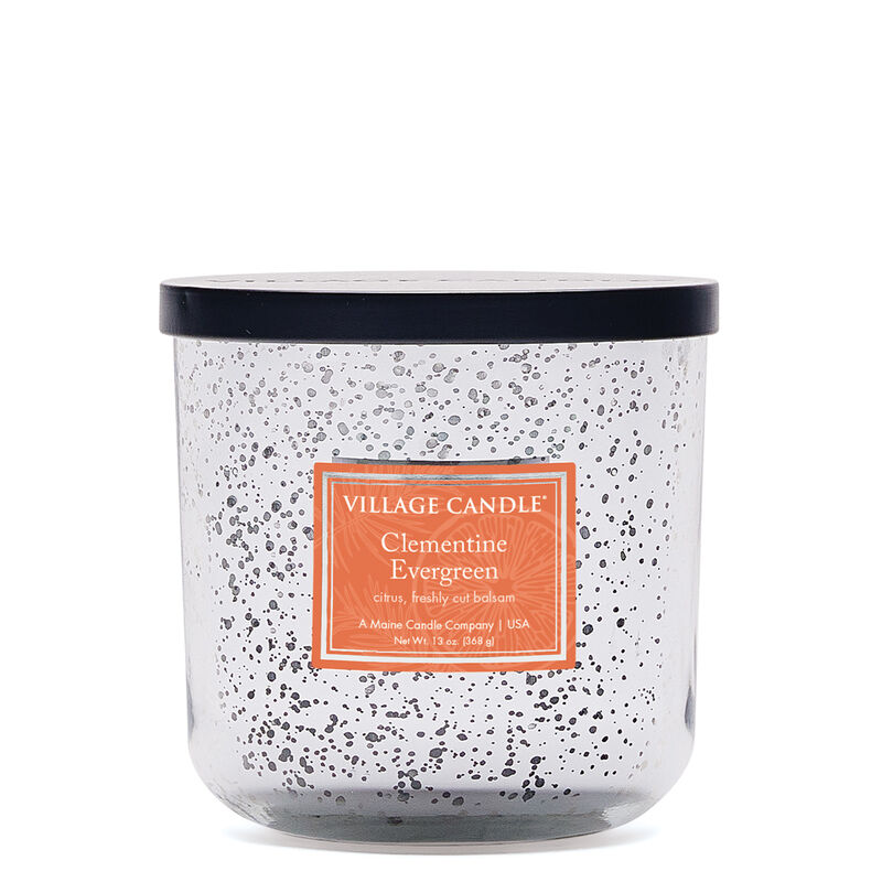 Clementine Evergreen Mercury Glass Candle