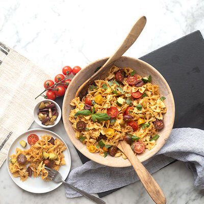 Spicy Red Pepper Pesto Pasta Salad