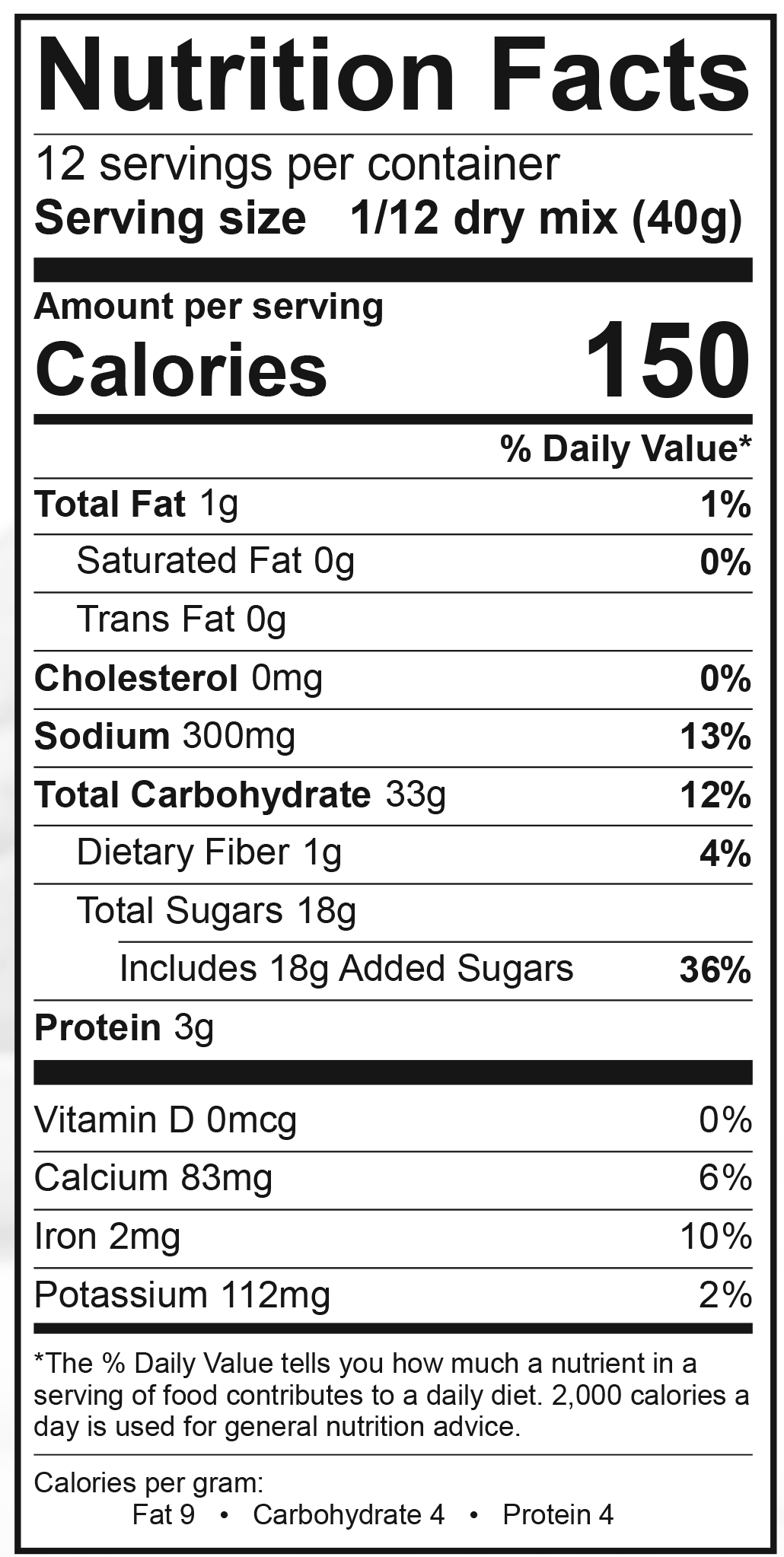 Product nutrion image