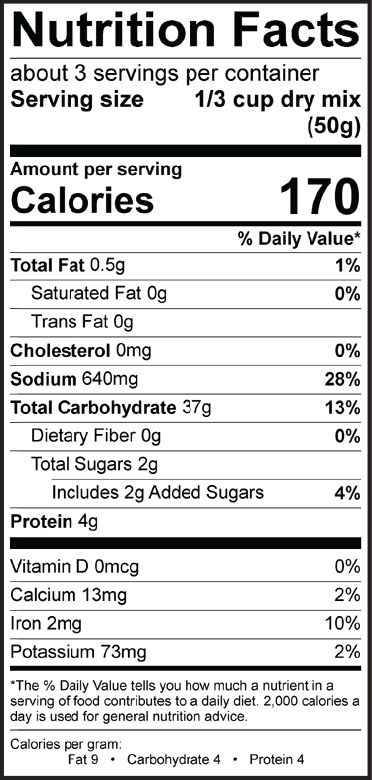 Product nutrion image