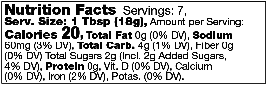 Product nutrion image